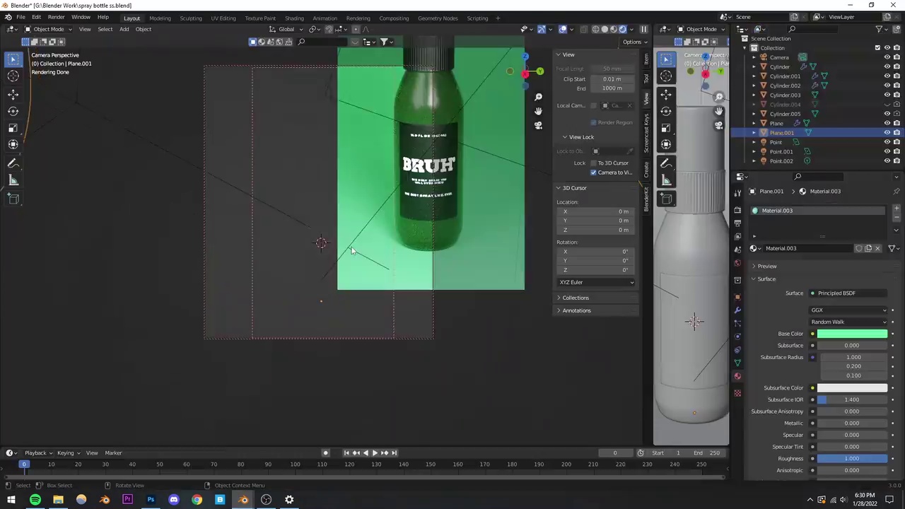 Blender 3D – Spray bottle Product Visualization by Abdul Nafay