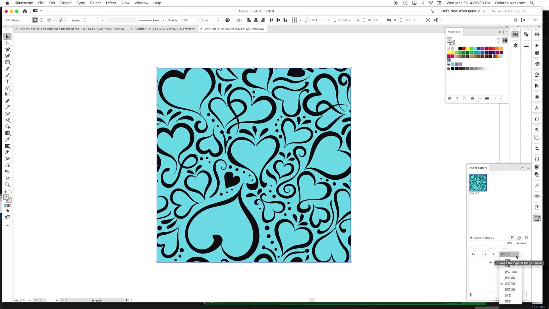 Line-Art Heart Pattern Play – Brushes and Layout Repeat Patterns in Illustrator