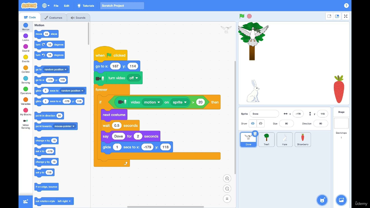 Games design with Video Sensing Using Scratch