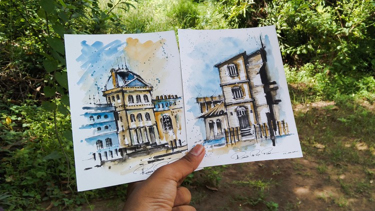 Urban Sketching – Learn to Paint Three Beautiful Paintings