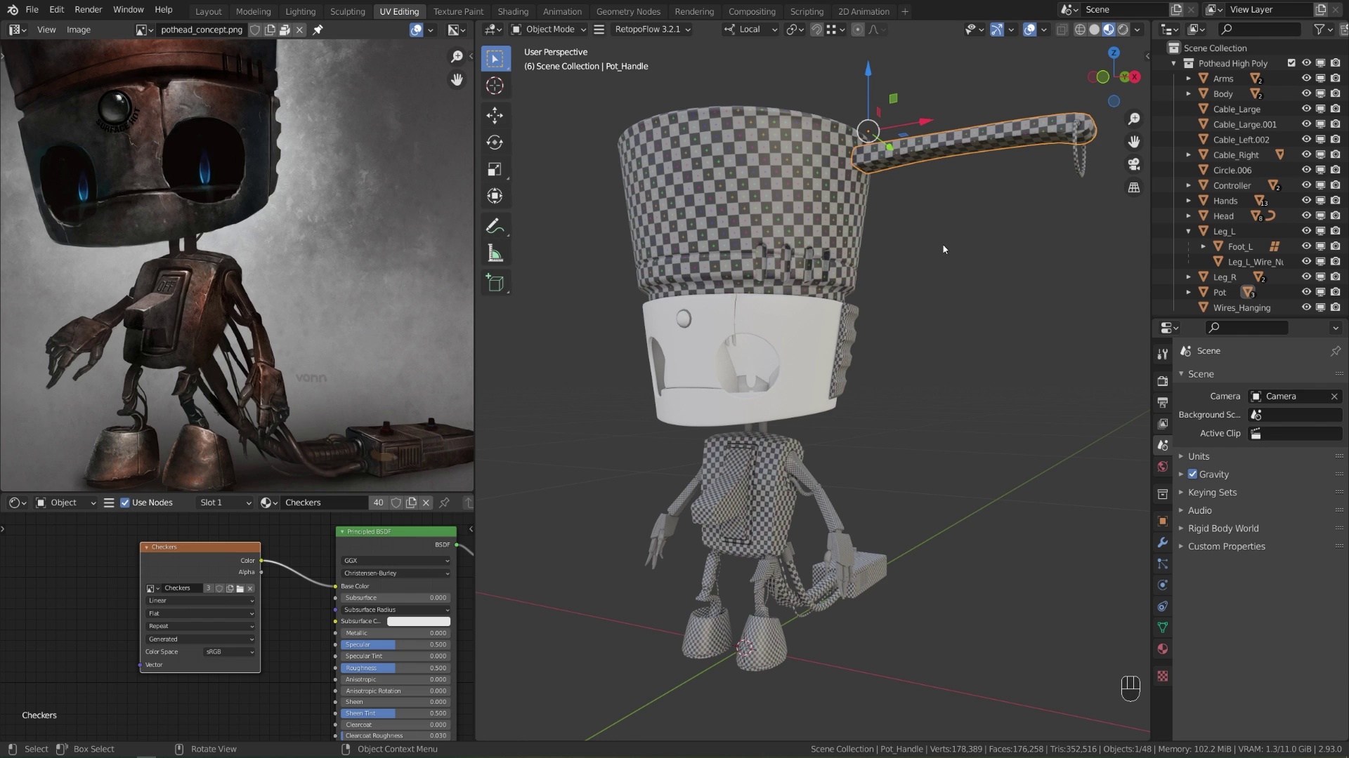 POTHEAD Create a Hard Surface Character in Blender