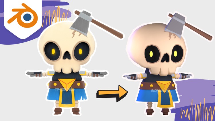Blender: Make a Low Poly Skeleton 3D Character