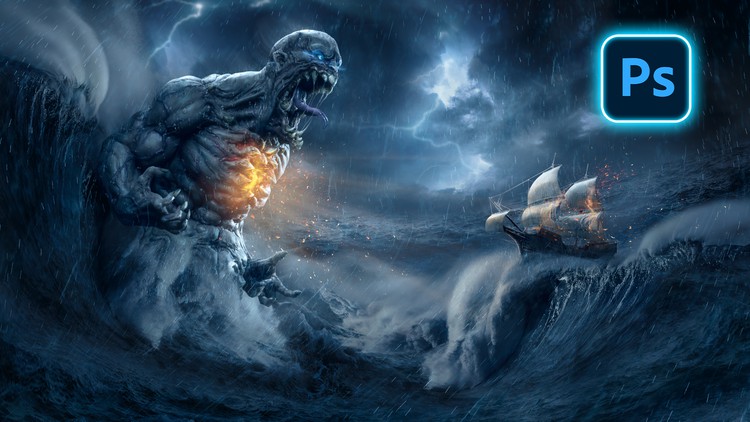 Photoshop advanced manipulation course – The Ocean Monster