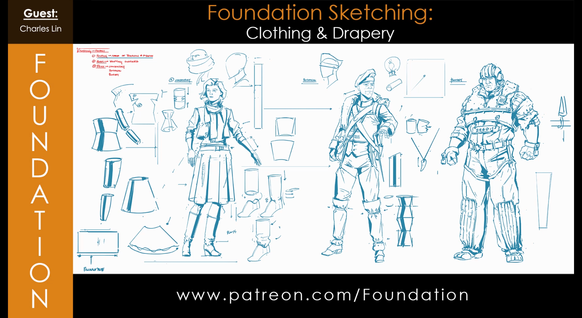 Foundation Sketching – Clothing and Drapery with Charles Lin