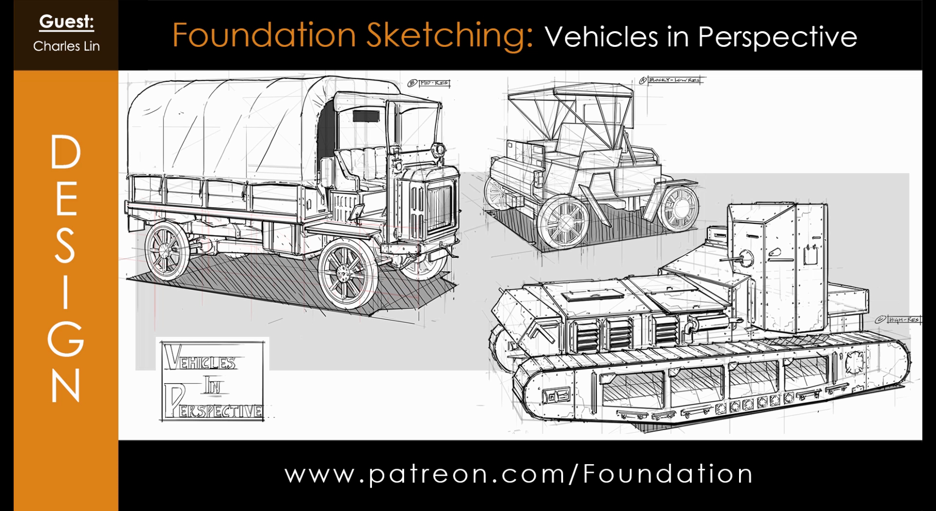 Foundation Sketching – Vehicles in Perspective with Charles Lin
