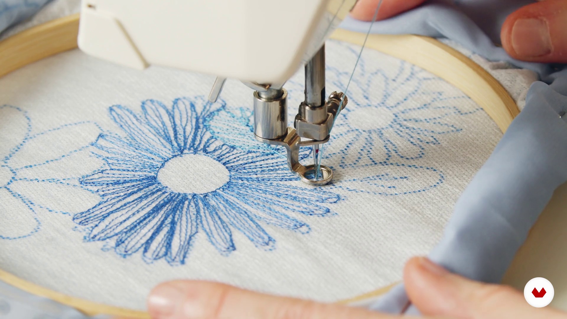 Embroidery with a sewing machine