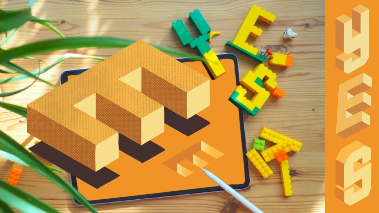 3D Letters in Procreate – From Isometric Effects to Hole Text Illusion