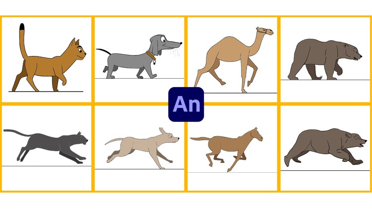 Learn to Animate Animal Attitude Walks&Runs in Adobe Animate