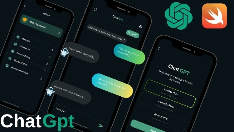ChatGPT Clone App | In-App Purchase | Firebase | Swift5 |