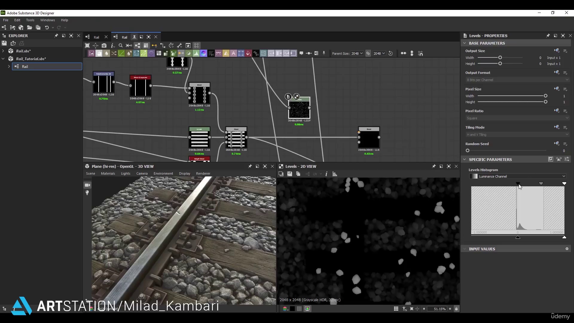 Mastering Metal Railway With Pebbles Substance Designer Tut