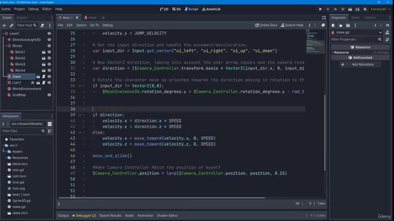 GODOT Game Engine update version to create 3D games