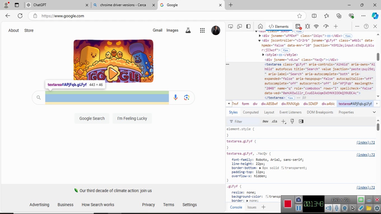 Web automation using Selenium with Chat GPT