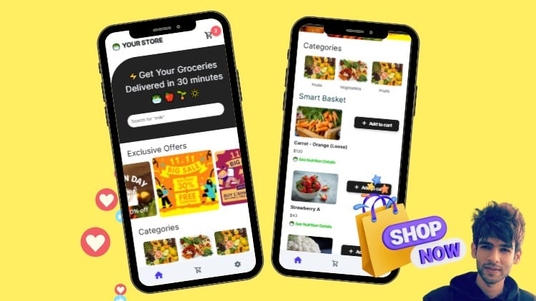 FlutterFlow Course: Grocery Delivery E-Commerce App (2025)