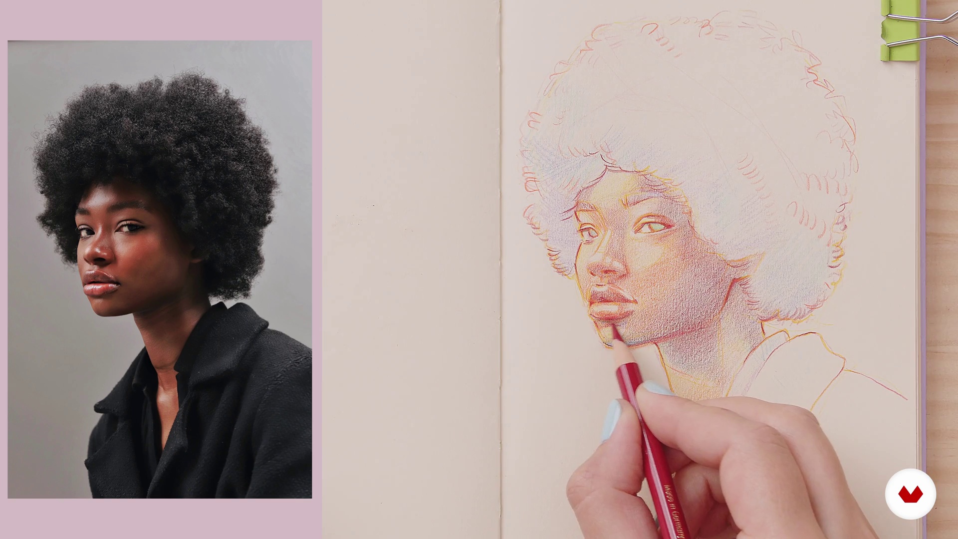 Vibrant Portrait Drawing with Colored Pencils