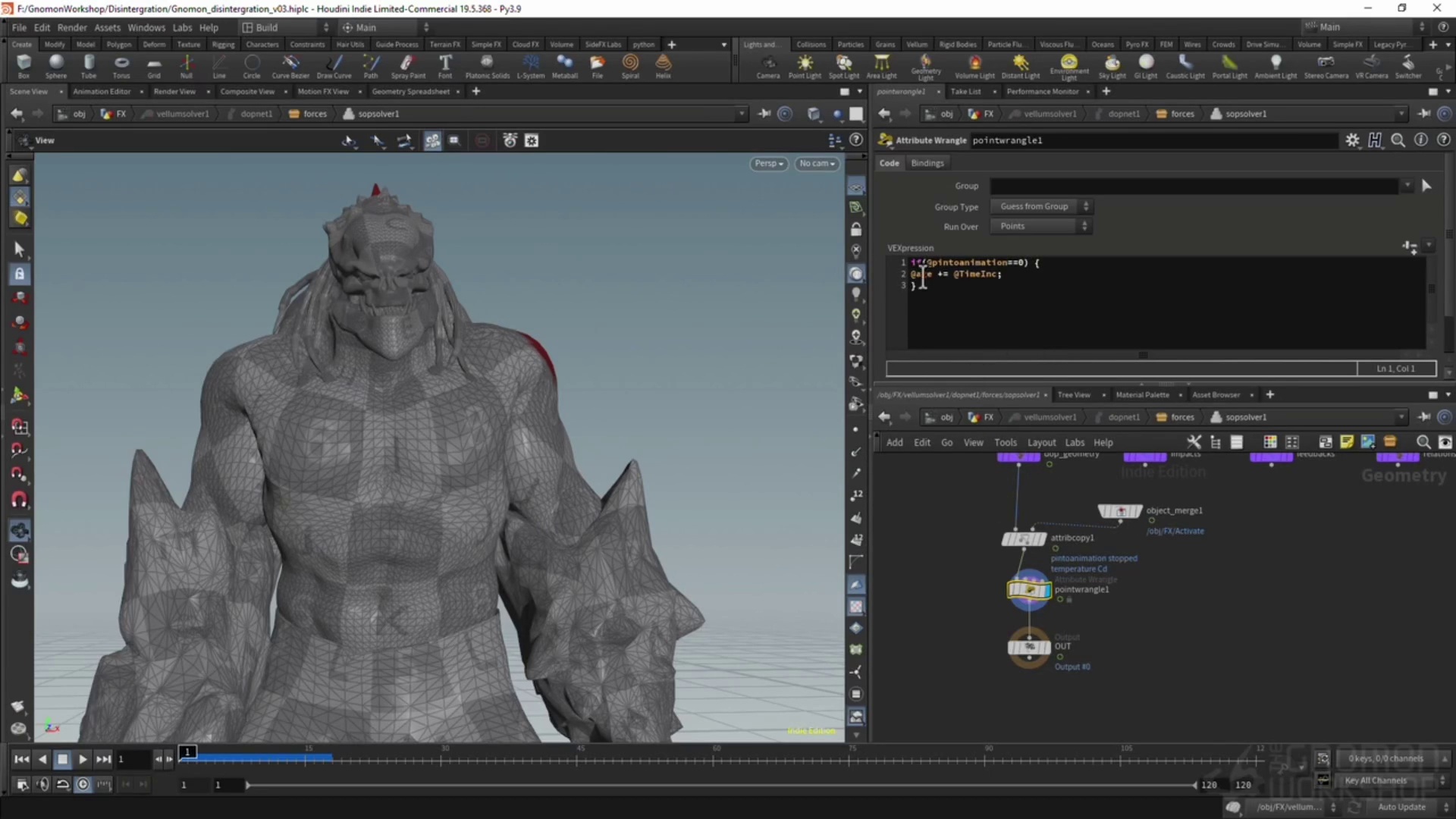 create disintegration vfx in houdini nuke