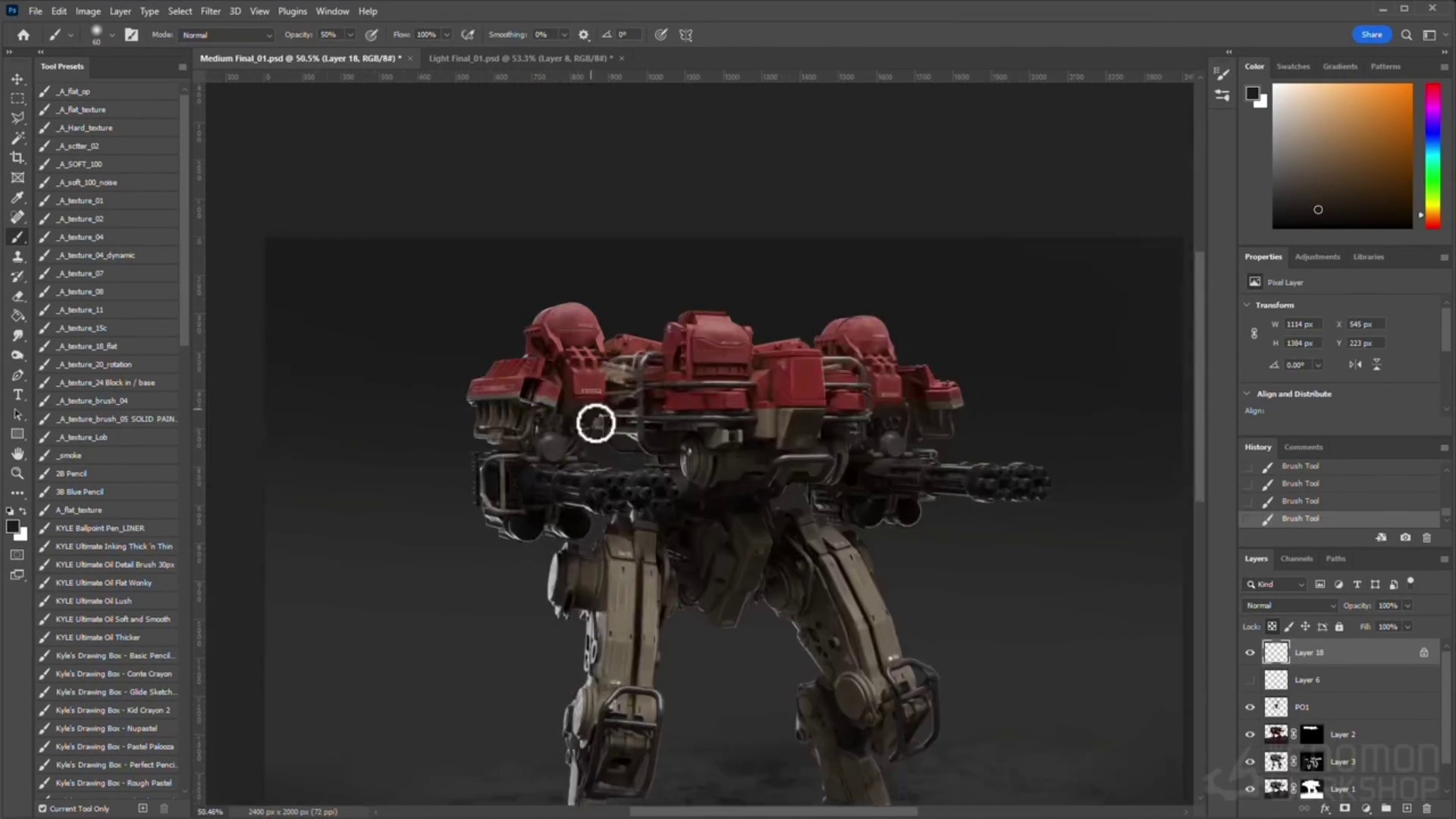 Designing a Custom Kitbash Library Hard-Surface Mech Set Using Blender