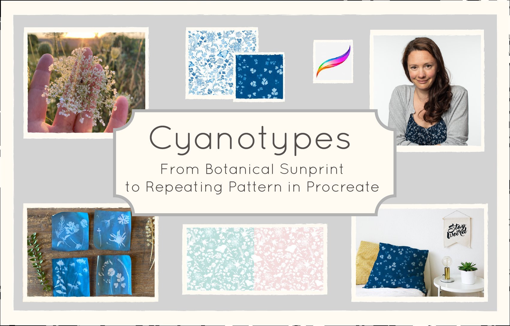 Cyanotypes – From Botanical Sunprint to Repeating Pattern in Procreate