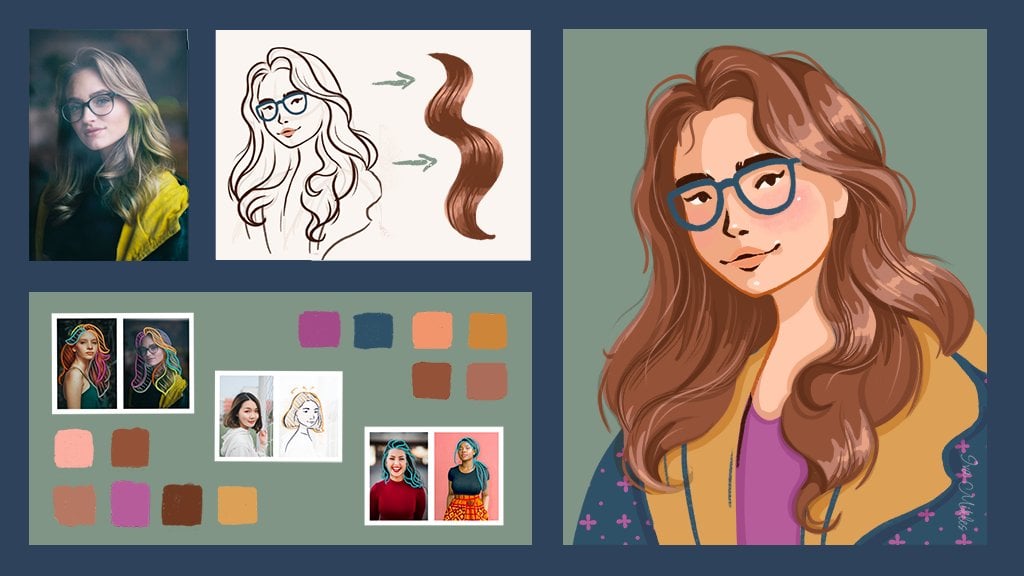 Drawing Stylized Hair: Tips for Portrait Illustration