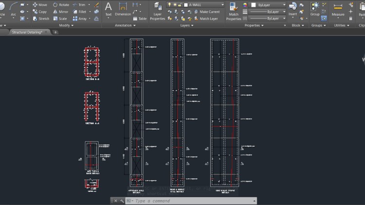 Structural Detailing of Reinforced Concrete using AutoCAD